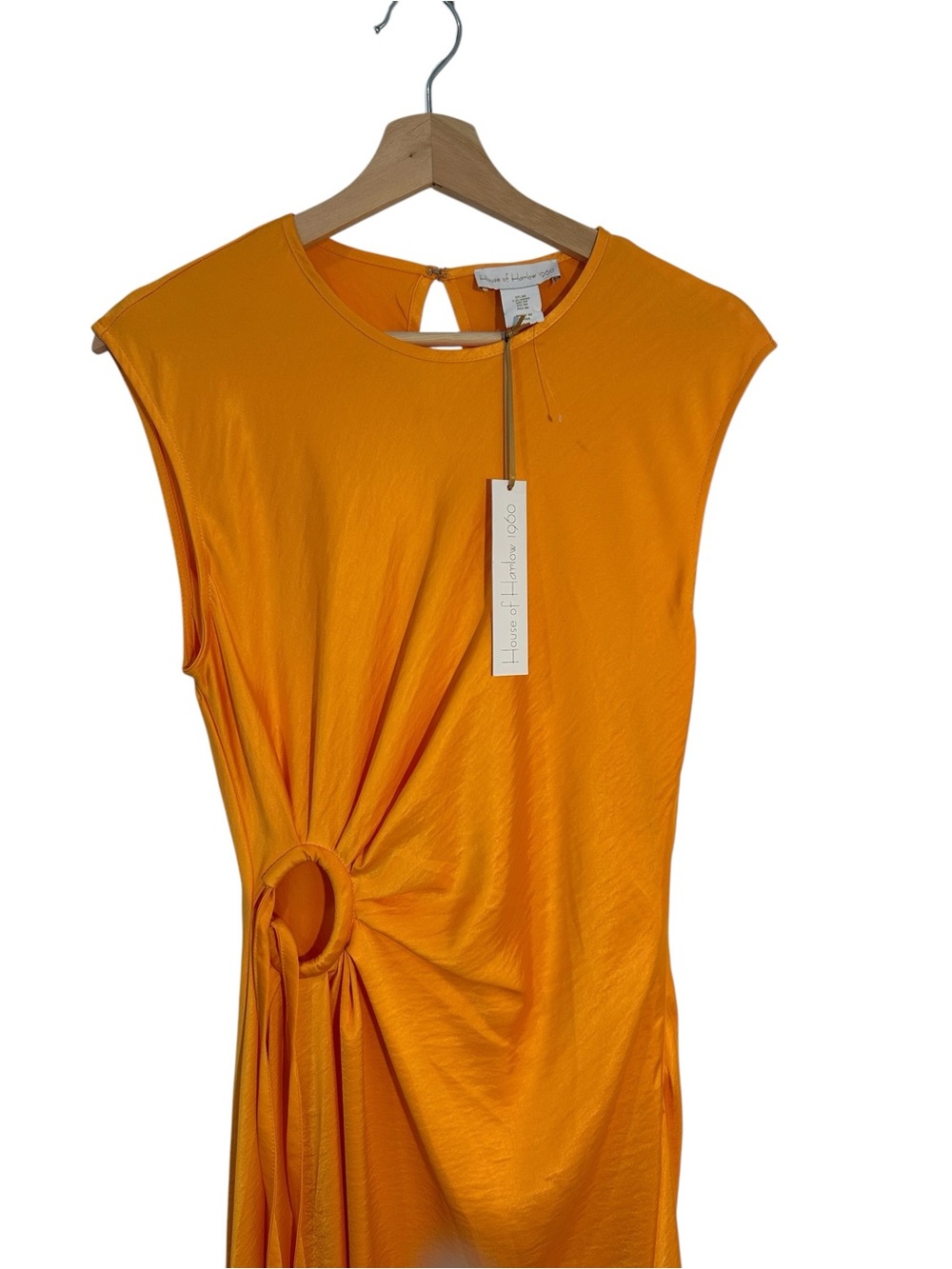 House of Harlow Sleeveless Orange Twist-Ring Maxi Dress - Picture 3 of 14